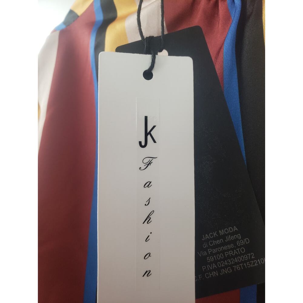 JK FASHION Striped Multicolor Mock Neck Top Womens Size Large L - Picture 4 of 5